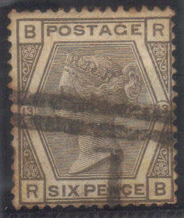 GB. 1874 QUEEN VICTORIA, 6d - PLATE 13 - SG. 147 - USED - CV. 100 POUNDS -SEE AND READ BELOW.