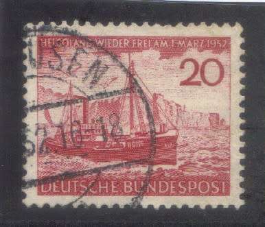 Germany 1952 ,Return of the Heligoland, fine used 20pf - CV. R200.