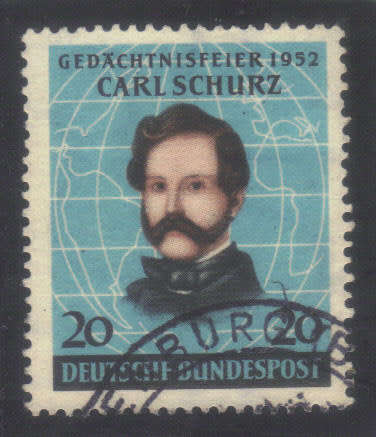 Germany 1952, 100 Anniv. Carl Schurz, fine used 20pf - CV. R200.
