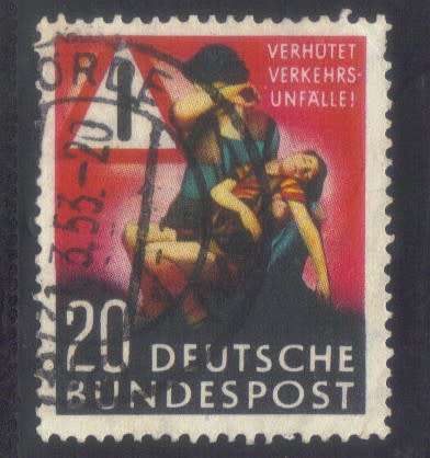 Germany 1953, Accident pevention, fine used 20pf - CV. R130