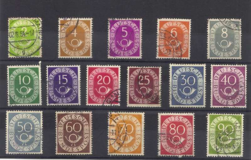 Germany 1952, Posthorn, fine used set, CV. R920.