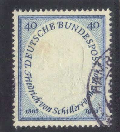 Germany 1955, 150th Anniv. of Friedrich Von Schiller, fine used 40pf - CV. R160.