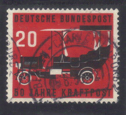 Germany 1955,  50 Years of Kraftpost, fine used 20pf - CV. R160.
