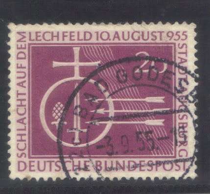 Germany 1955 - 1000th Anniv. of the Battle on the Lech, fine used 20pf - CV. R130