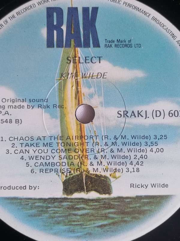 KIM WILDE (SELECT)- VINYL IN  GOOD CONDITION- SEE BELOW FOR INFO.