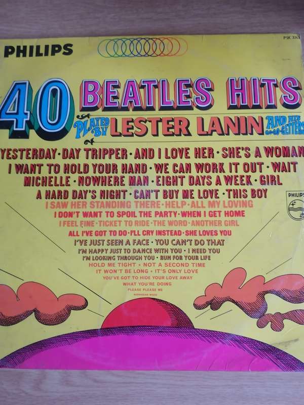 40 BEATLES HITS (BY LESTER LANIN) - VINYL IN GOOD CONDITION - SEE BELOW FOR INFO.