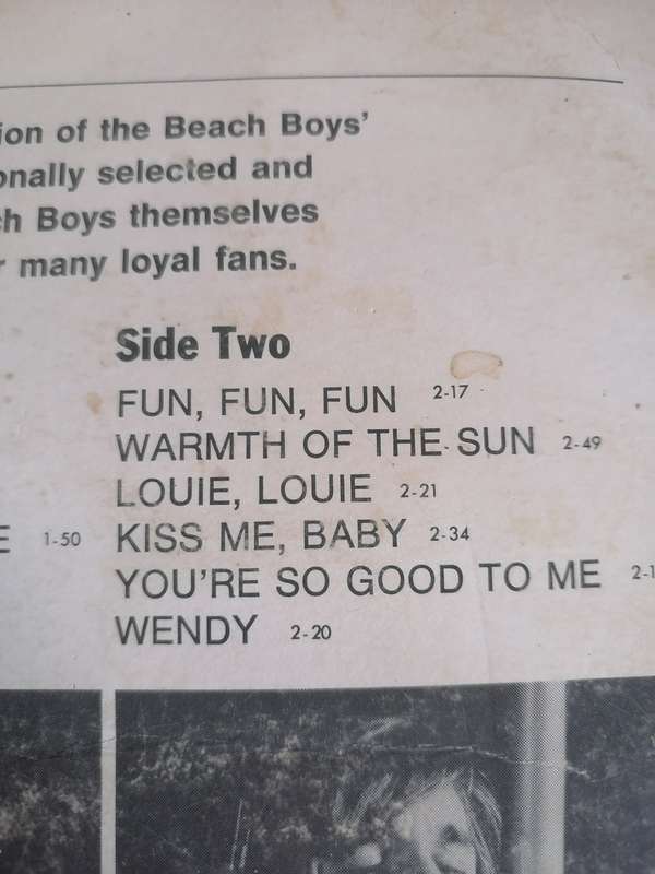 BEST OF THE BEACH BOYS -  VINYL IN GOOD CONDITION - SEE BELOW FOR INFO.