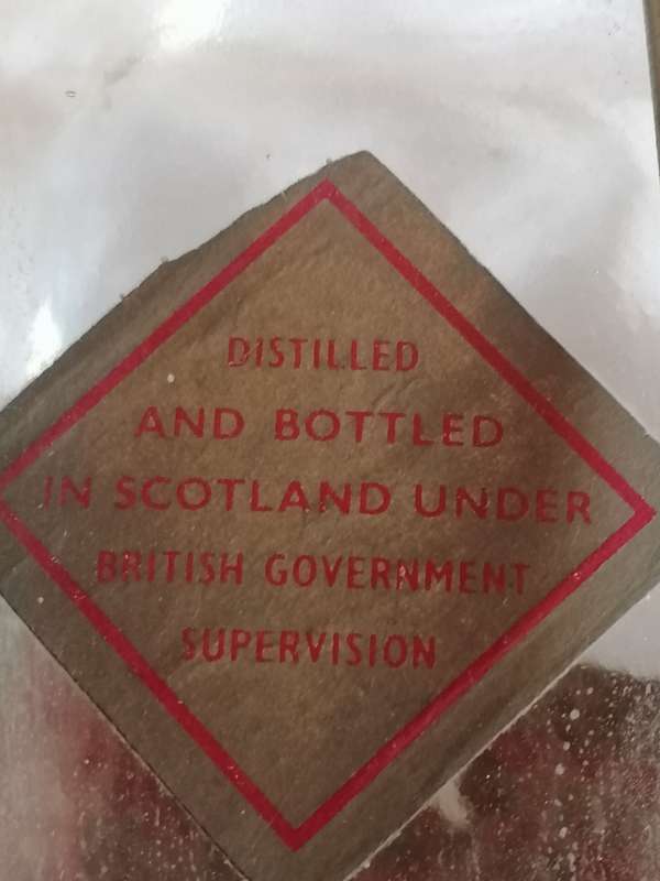 1960 JOHNNIE WALKER RED LABEL 4.5 LITER OLD SCOTCH WHISKY BOTTLE IN STAND - SEE BELOW.