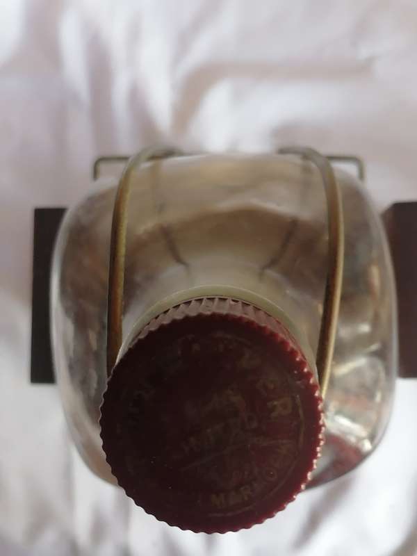1960 JOHNNIE WALKER RED LABEL 4.5 LITER OLD SCOTCH WHISKY BOTTLE IN STAND - SEE BELOW.