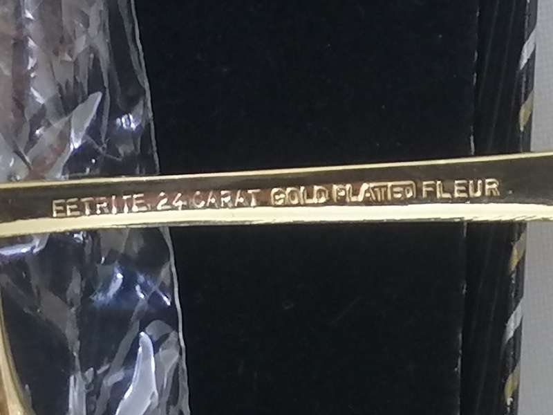 GORGEOUS EETRITE 24ct GOLD PLATED CAKE FORK SET - UNUSED - PLEASE READ BELOW.