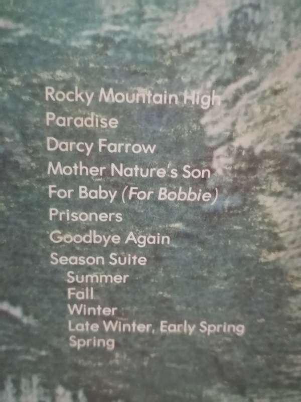 JOHN DENVER (ROCKY MOUNTAIN HIGH) - VINYL IN VERY GOOD CONDITION - SEE BELOW FOR INFO.