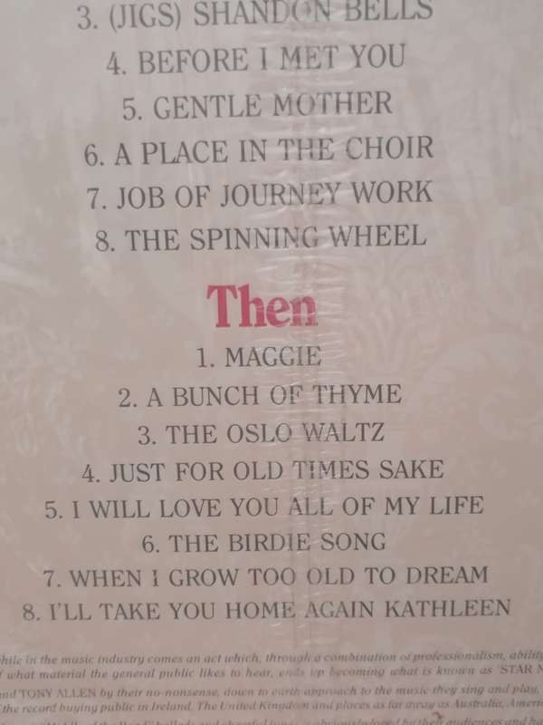 FOSTER & ALLAN (NOW & THEN) - VINYL IN MINT CONDITION - SEE BELOW FOR INFO.
