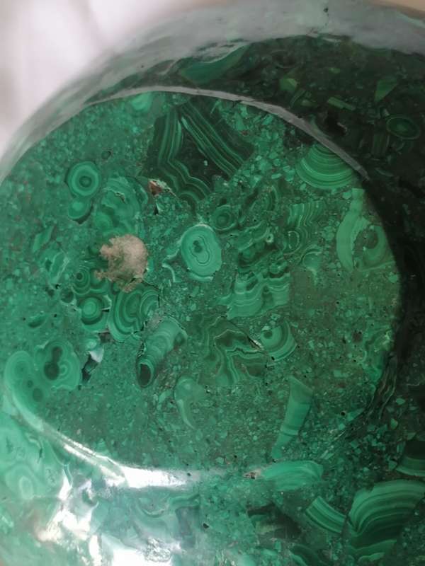 RARE AFRICAN CONGO MALACHITE ANTIQUE BOWL - GREAT ITEM - PLEASE READ BELOW.