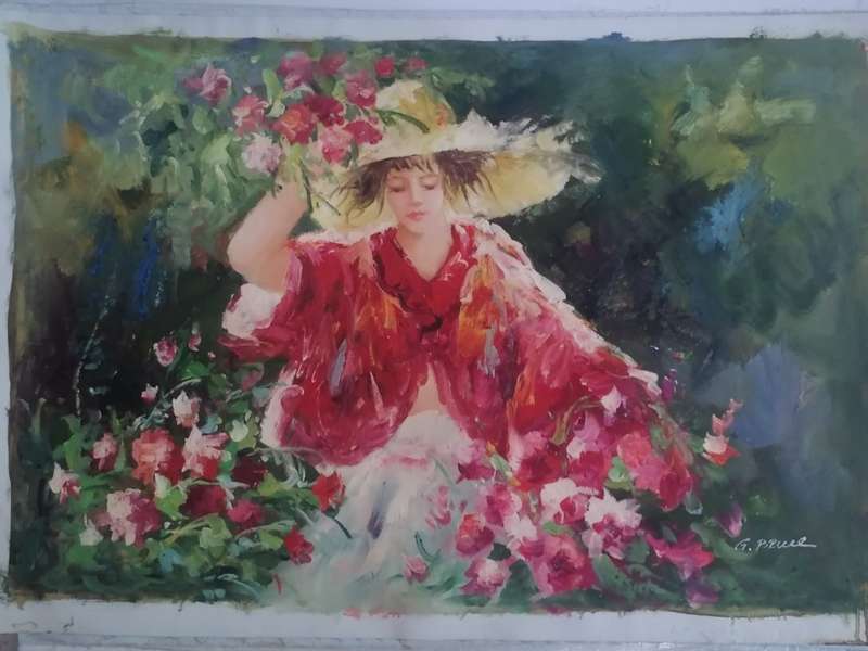 STUNNING - LARGE OIL ON CANVAS PAINTING - NOT FRAMED (SIZE 98cm x 69cm) - PLEASE READ BELOW.