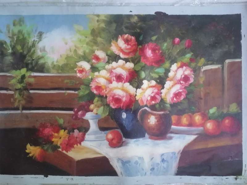 BEAUTIFUL - LARGE OIL ON CANVAS PAINTING - NOT FRAMED (SIZE 98cm x 69cm) - PLEASE READ BELOW.