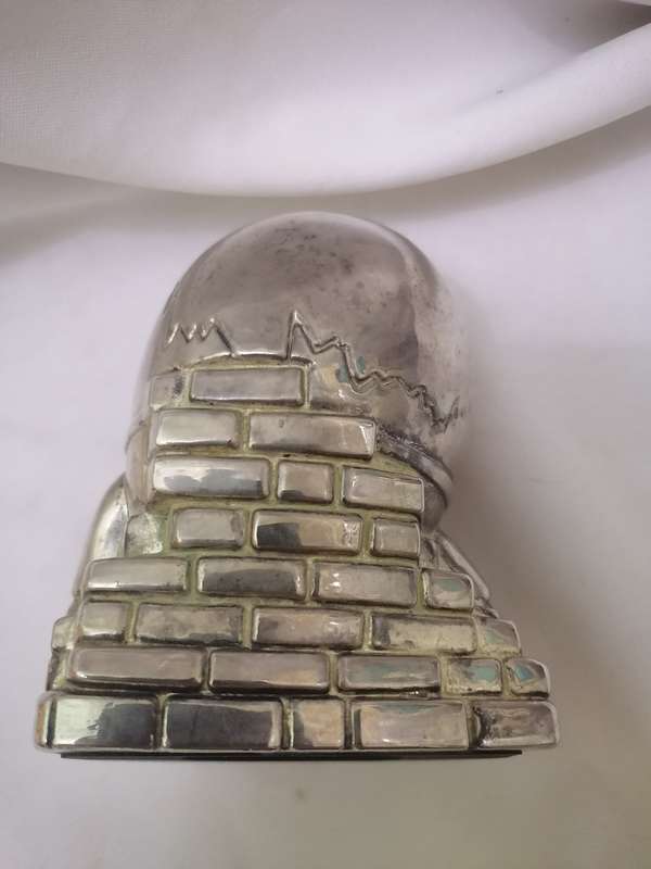 VINTAGE - HUMTYDUMPTY MONEY SAVINGS BOX, SILVER PLATED - PLEASE READ BELOW.
