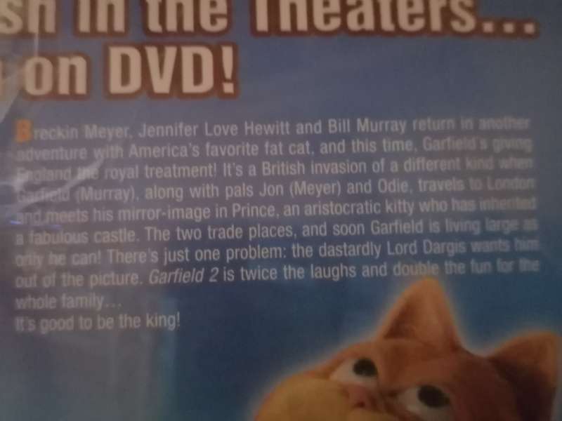 DVD MOVIE - COMEDY (GARFIELD 2) -  READ BELOW FOR INFO.