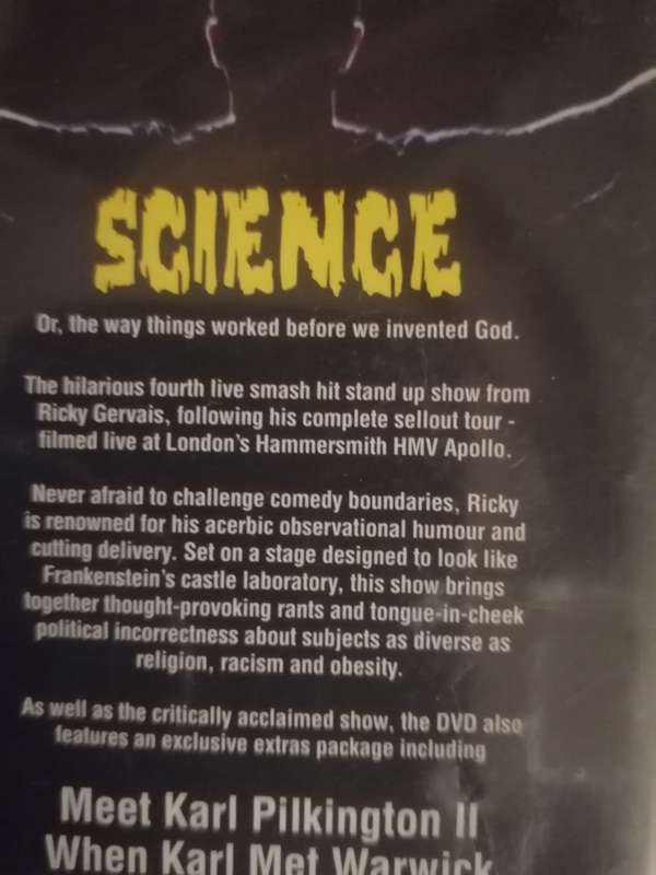 DVD, Comedy (Ricky Gervais, Science).
