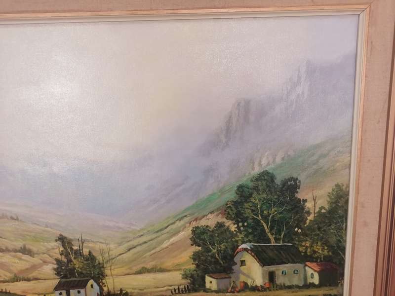 EXQUISITE LARGE OIL BY ANTON CHAPMAN (CAPE FARM SCENE -108cm x 79cm)- PLEASE READ BELOW.