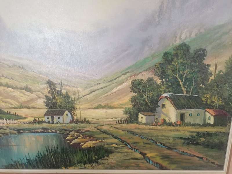 EXQUISITE LARGE OIL BY ANTON CHAPMAN (CAPE FARM SCENE -108cm x 79cm)- PLEASE READ BELOW.