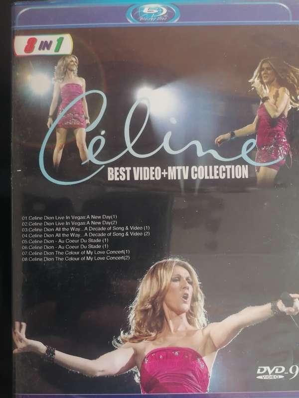 MUSIC BLUE-RAY DVD - CELINE DION (8 IN 1 - BEST VIDEO + MTV COLLECTION) - SEE BELOW FOR INFO.