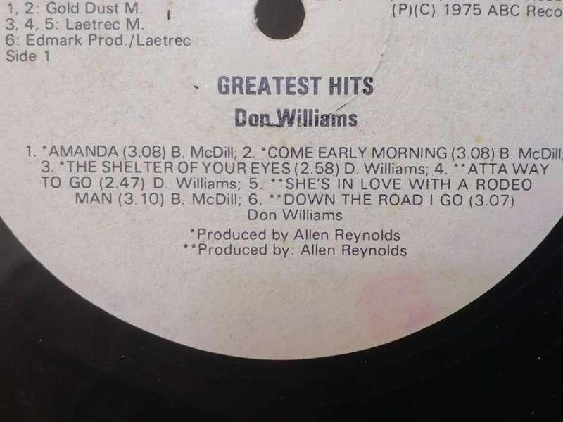 DON WILLIAMS (GREATEST HITS) - VINYL IN VERY GOOD COND. - SEE BELOW FOR INFO