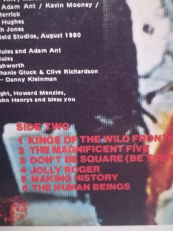 ADAM AND THE ANTS (KINGS OF THE WILD FRONTIER)- VINYL IN EXCELLENT COND. - SEE BELOW FOR INFO.