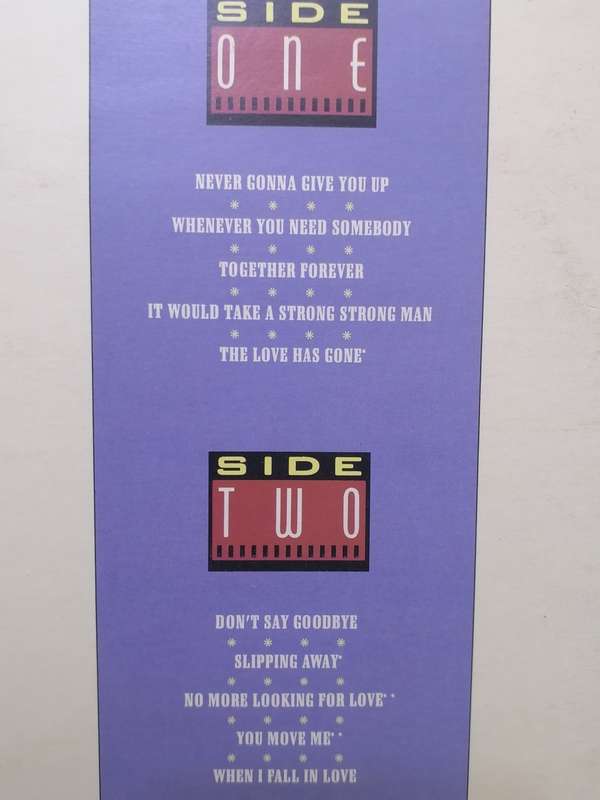 RICK ASTLEY (WHENEVER YOU NEED SOMEBODY) - VINYL IN EXCELLENT COND. - SEE BELOW FOR INFO.