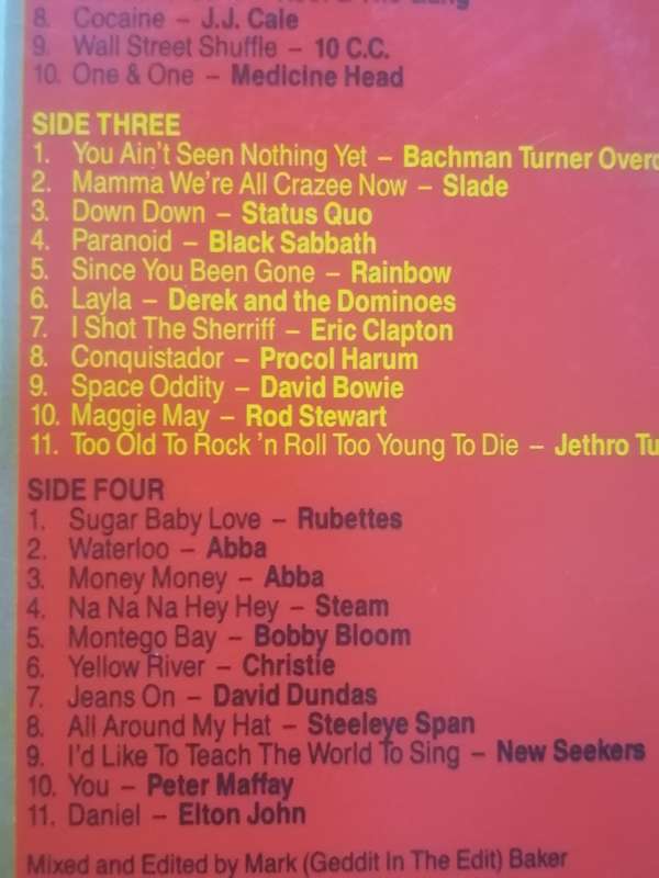 HITS OF THE SEVENTIES - DOUBLE ALBUM - EXCELLENT COND. - SEE BELOW FOR INFO.