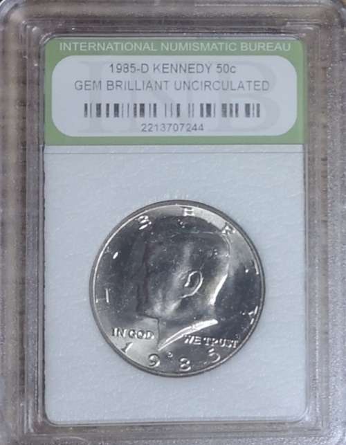 *Crazy Start!* 1985-D Kennedy 50C in a Slab