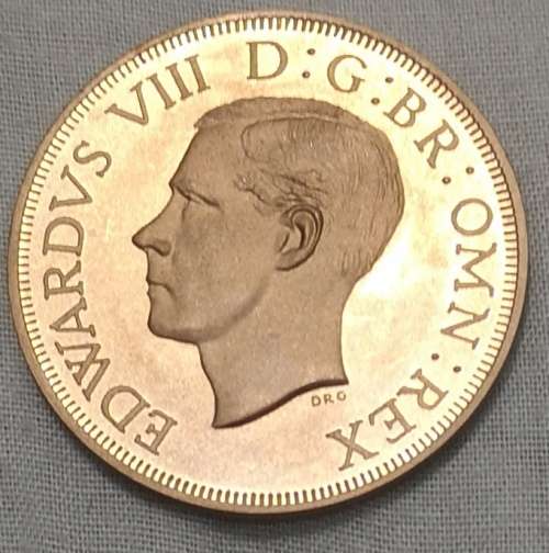 *Crazy Start!* Rare 1937 South Africa Pattern 5-Shillings Crown of Edward VIII (Copper)