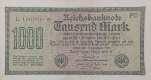 *Crazy R1 Start!!* 1000 Mark Reichbanknote from Germany