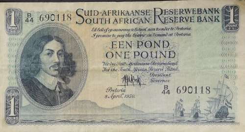 *Crazy R1 Start!!* 1950 B44 MH De Kock South African 1 Pound