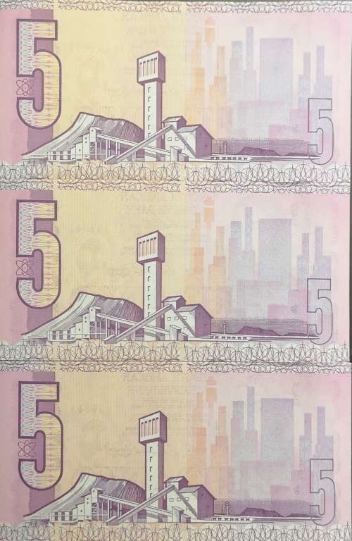 *Crazy Start* C L Stals R5 Note in Crisp Condition x 3 Serial Numbers in AL Sequence.