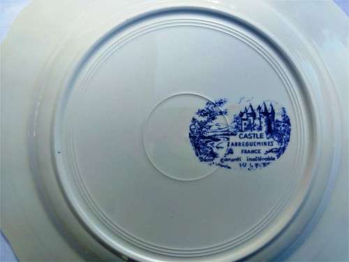 Vintage French Porcelain Plates - Castle Sarreguemines