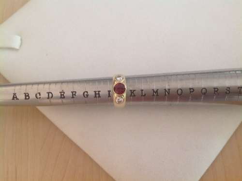 Antique inspired 18ct Gold, Genuine Diamonds 53 Points & Garnet Ring!