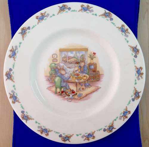 RARE Royal Doulton Adult Bunnykins Breakfast Time Plate Perfect Condition!