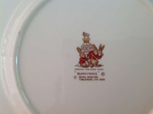 RARE Royal Doulton Adult Bunnykins Breakfast Time Plate Perfect Condition!