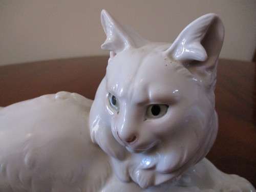 Vintage Rosenthal Porcelain Angora Persian Cat Figure by T Karner!