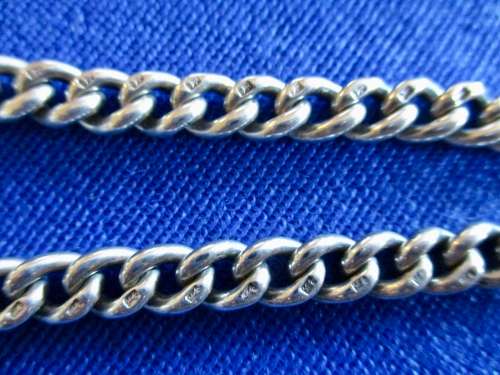 Antique Victorian Sterling Silver Albert Fob Chain and T-bar Hallmarked 1880!