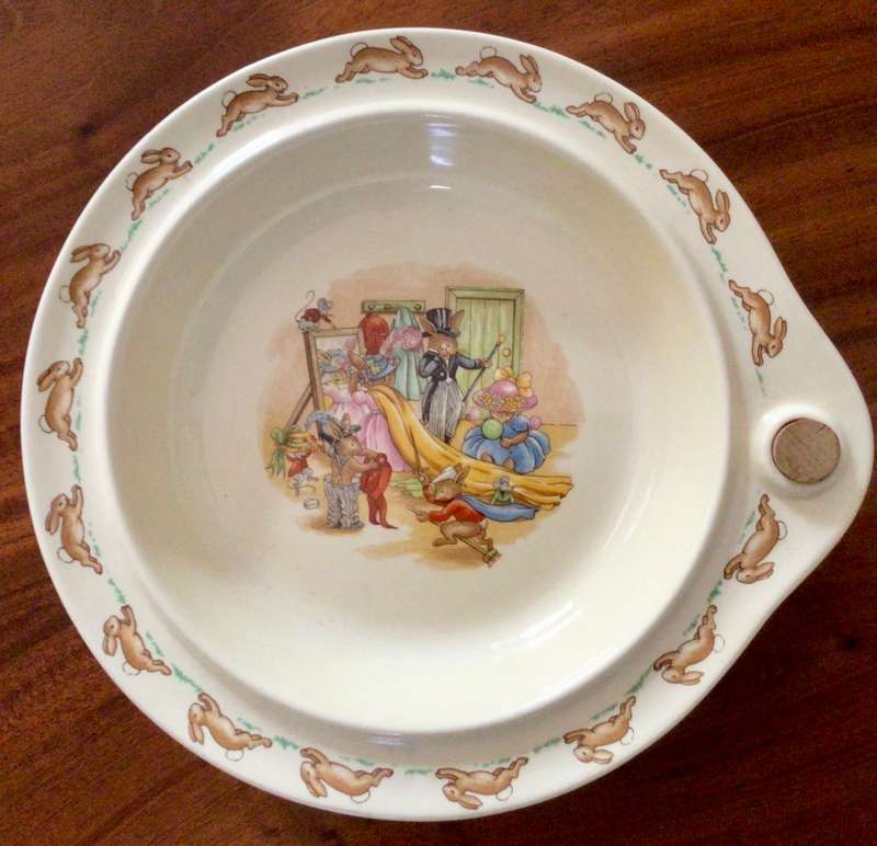 Royal Doulton Bunnykins Hot Water Plate DRESSING UP