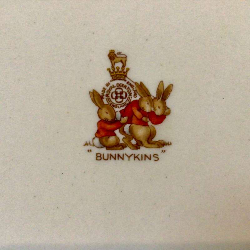 Rare Large Royal Doulton Bunnykins CHRISTMAS XMAS MENU Heavy Bowl!