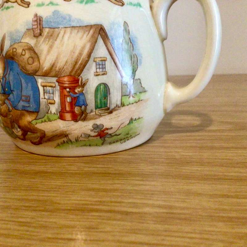 Vintage Signed Royal Doulton Bunnykins Mug Postman Scene!