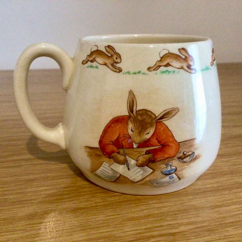 Vintage Signed Royal Doulton Bunnykins Mug Postman Scene!