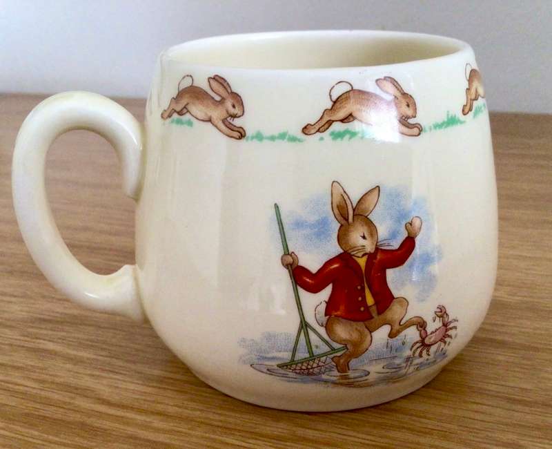 Vintage Royal Doulton Bunnykins Mug Rowing Scene!