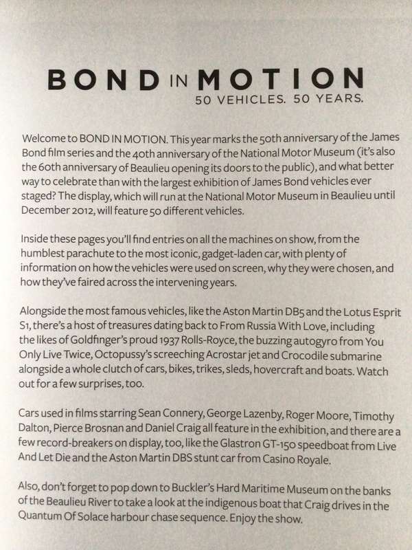 BOND IN MOTION James Bond Vehicles Large Softcover!