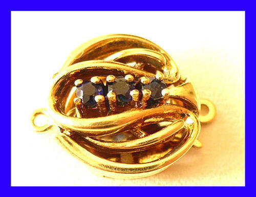 ***** SOLID 14 CARAT GOLD & GENUINE SAPPHIRE CLASP MUST SEE>>> *****