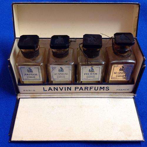 Vintage Lanvin Boxed Set Of Four Perfume Bottles
