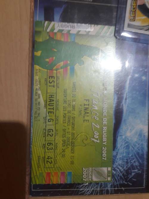 Rugby World Cup Final 2007 - Programme and Ticket. Free John Smit Signed Card