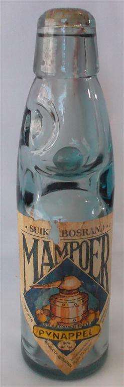 Vintage Pynappel Mampoer Codd Stopper Glass Bottle.